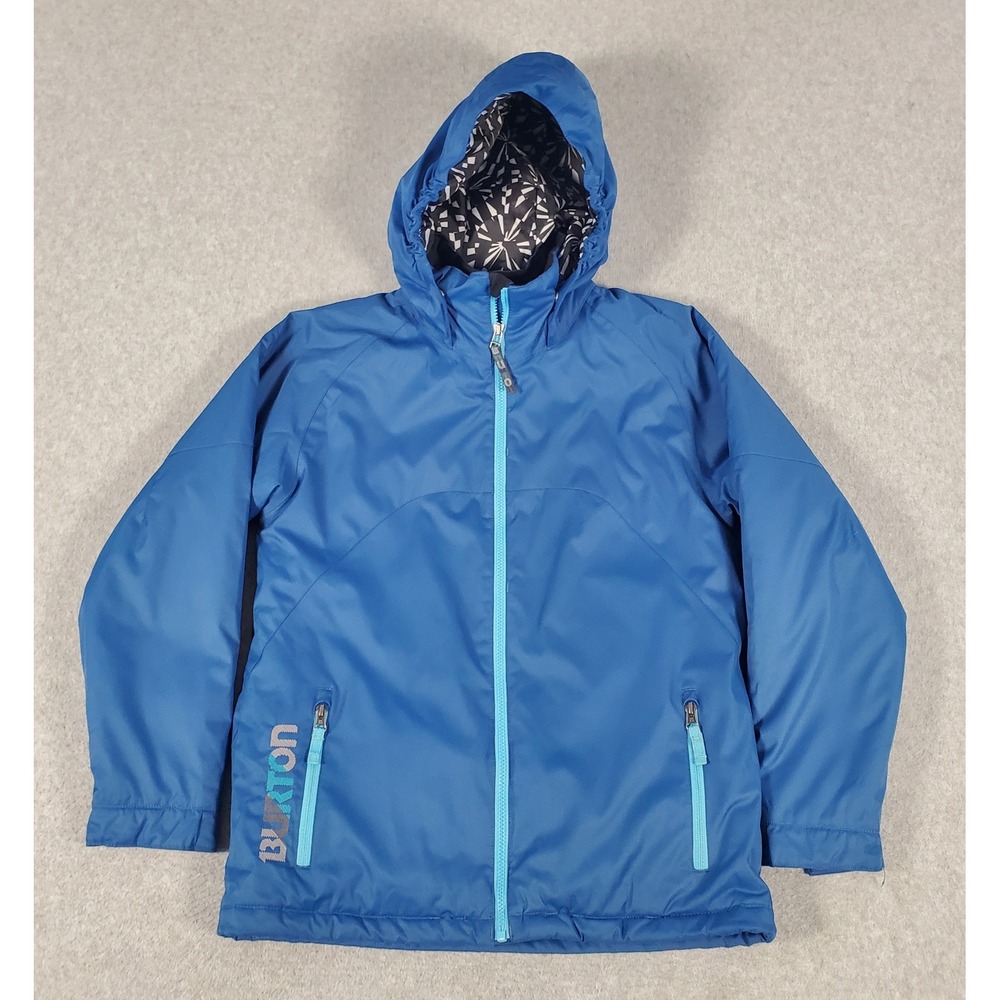 Burton Dryride Kids Large Blue Insulated Snowboard Jacket Full Zip Hooded